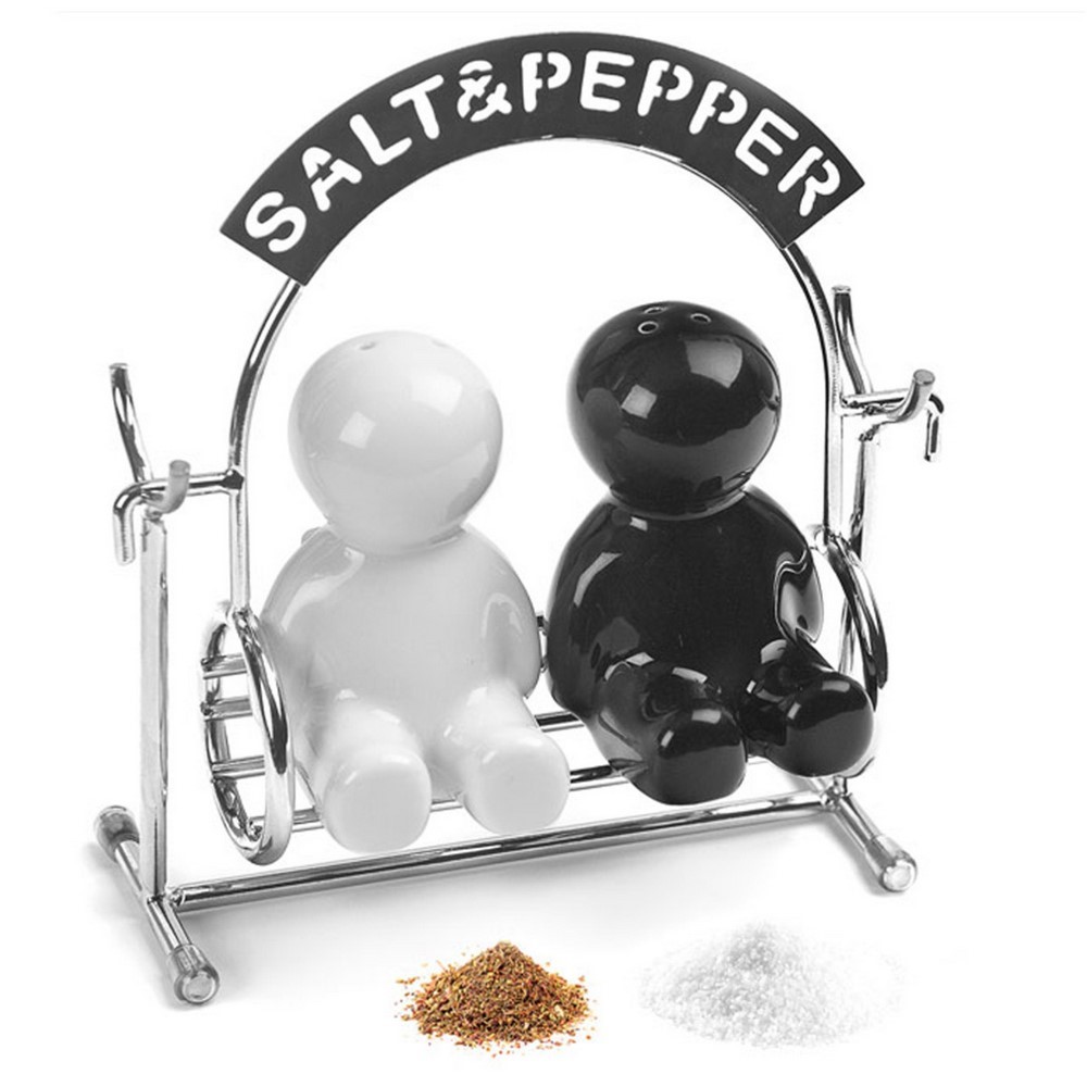 Balvi Sale e pepe SALT&PEPPER metallo e ceramica dondolo